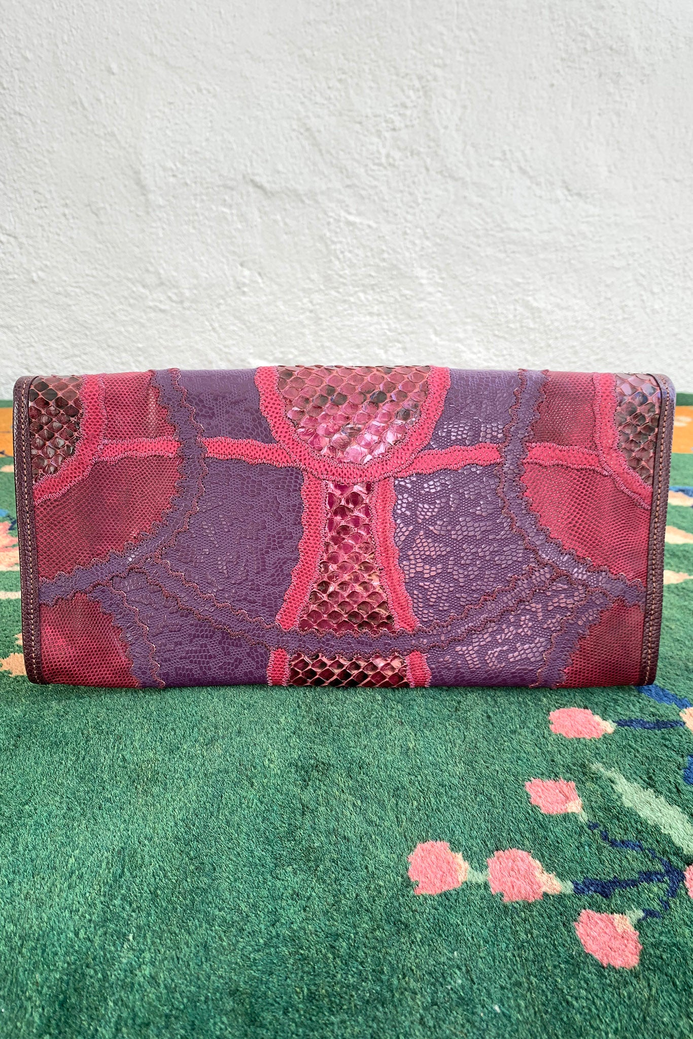 Lizard Snake Patchwork Clutch - Image 3