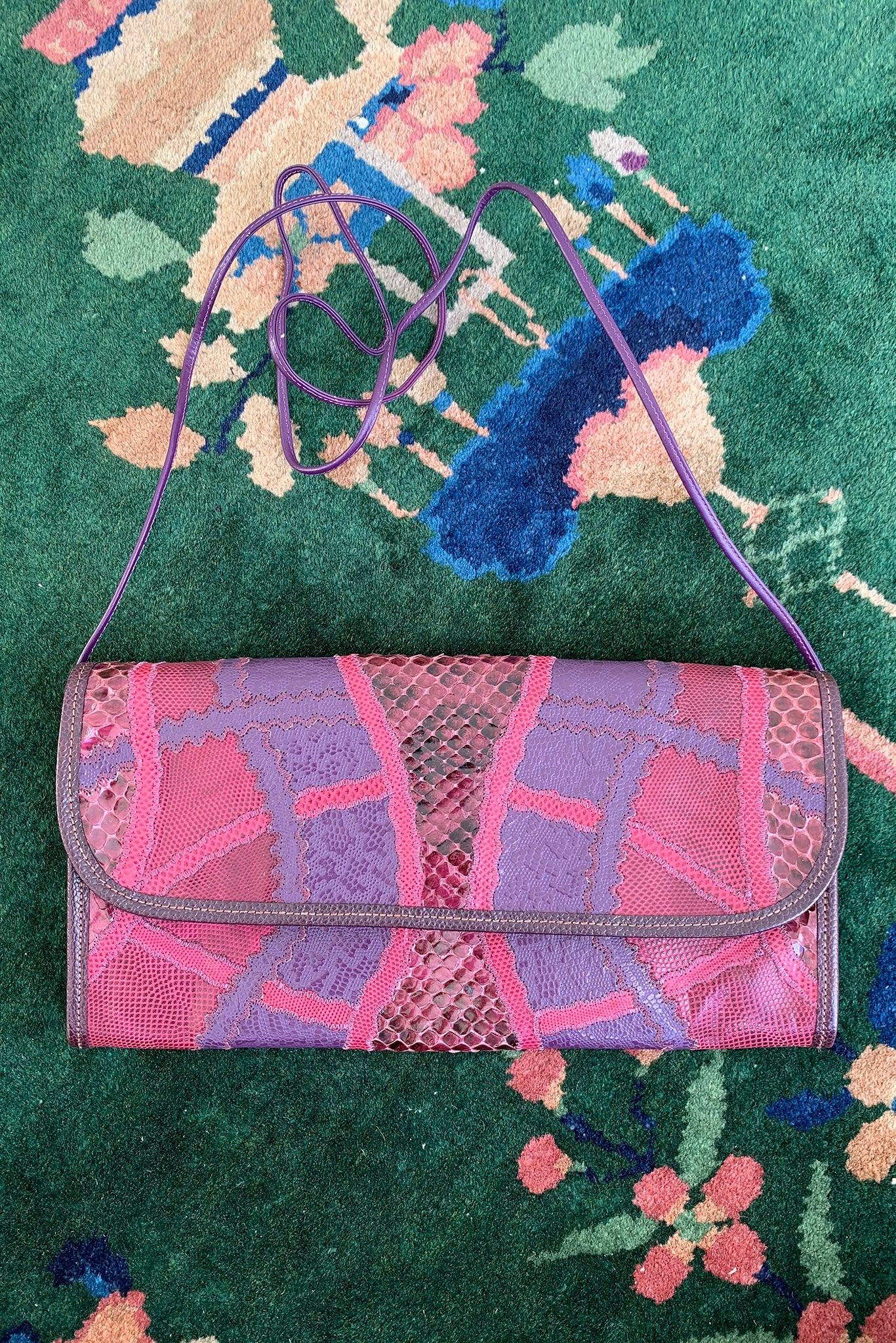 Lizard Snake Patchwork Clutch - Image 4