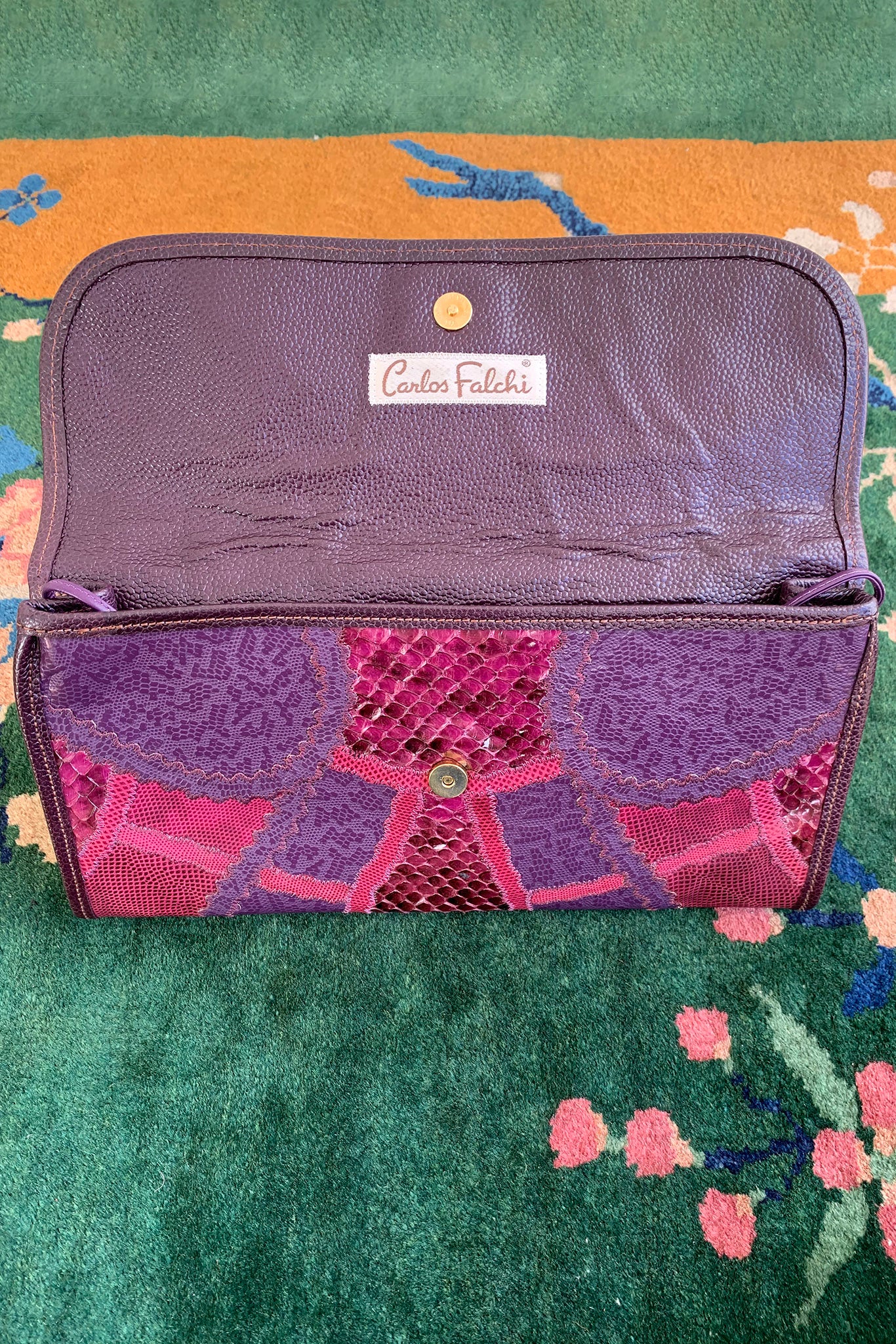 Lizard Snake Patchwork Clutch - Image 5