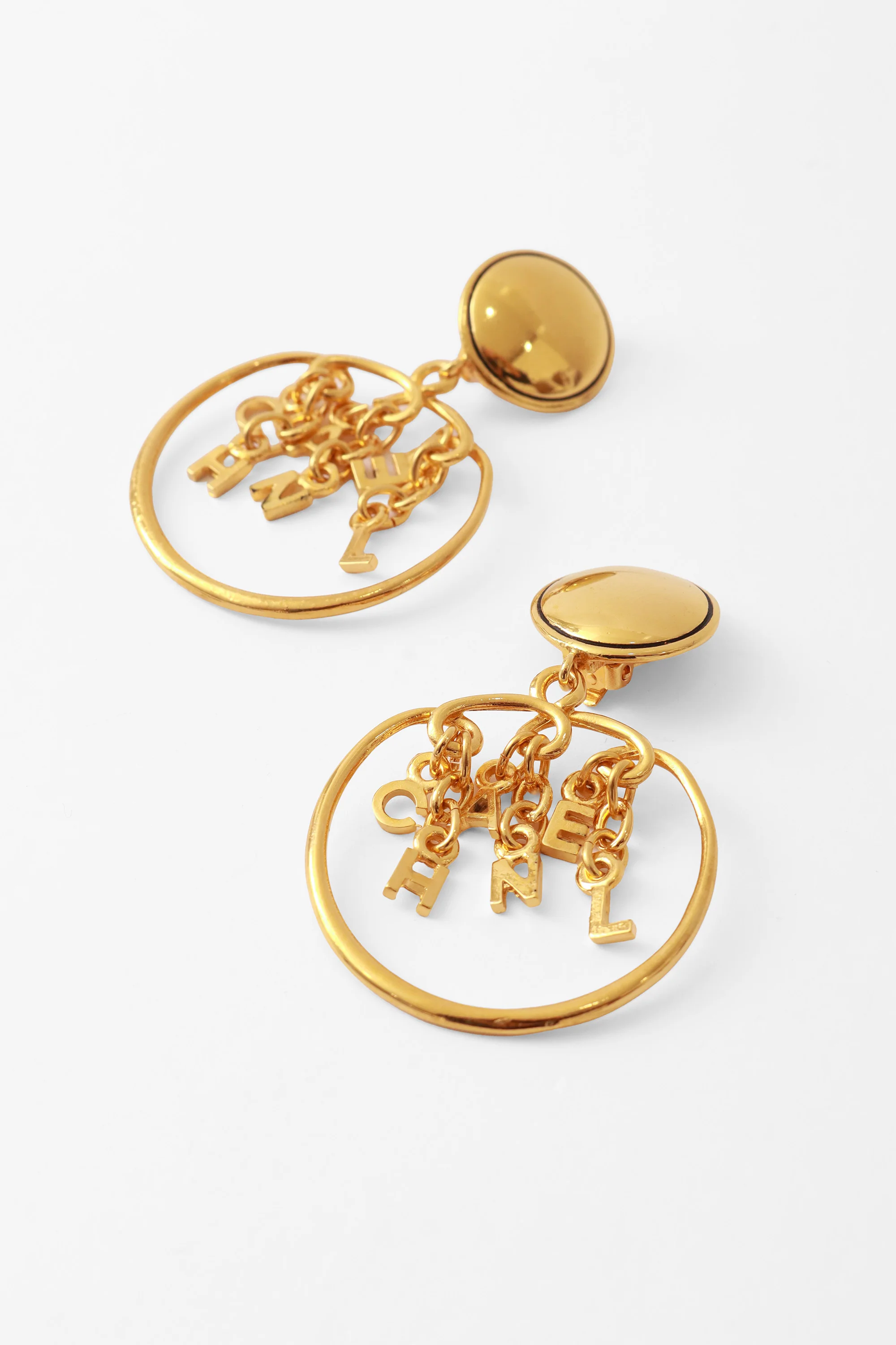 Logo Charm Hoop Earrings - Image 3