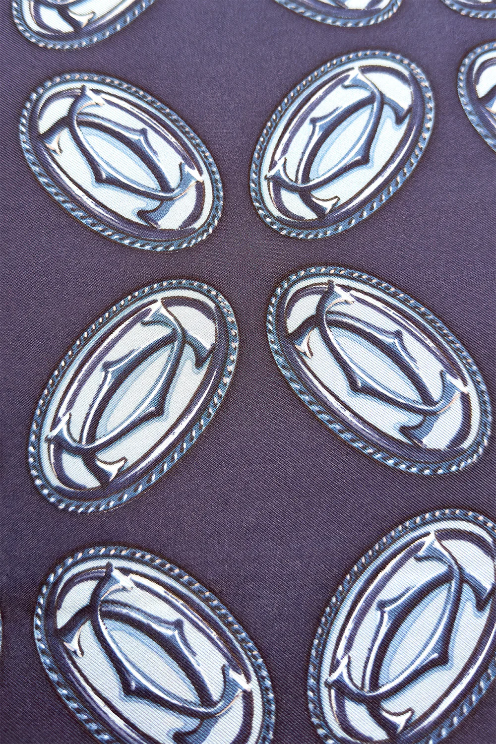 Logo Medallion & Chain Silk Scarf - Image 3