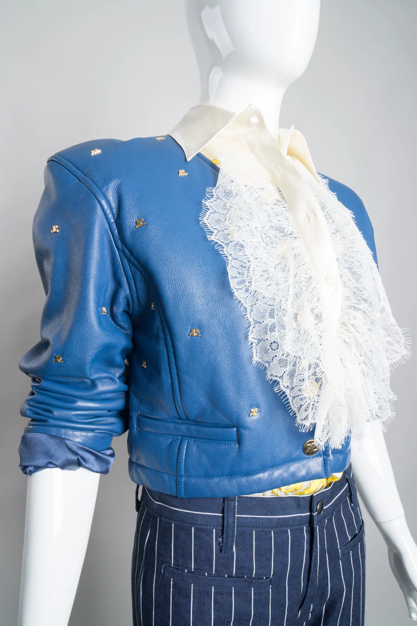 Logo Stud Leather Jacket - Image 2