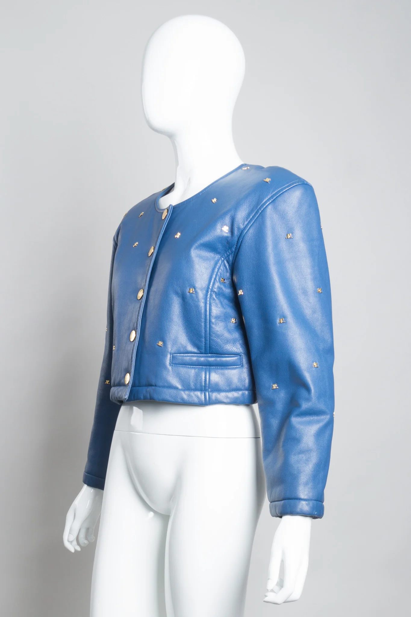 Logo Stud Leather Jacket - Image 4