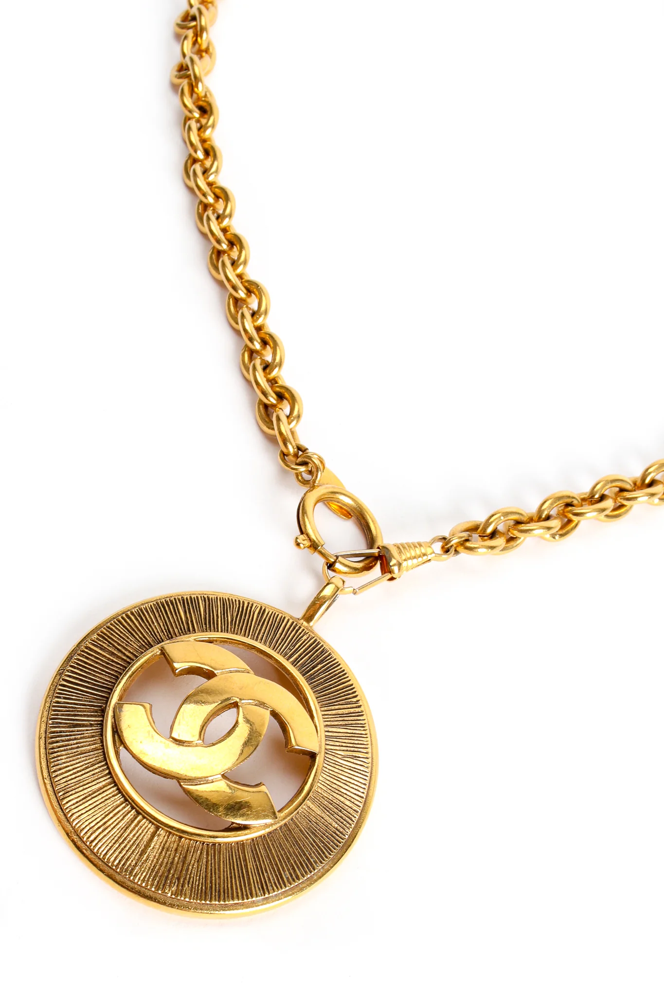 Long CC Logo Medallion Pendant