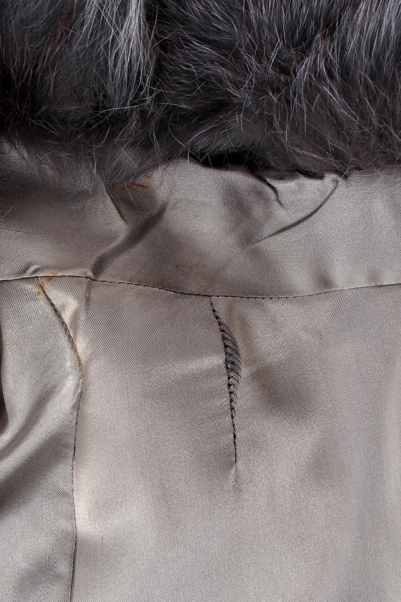 Long Collarless Fox Fur Coat - Image 10