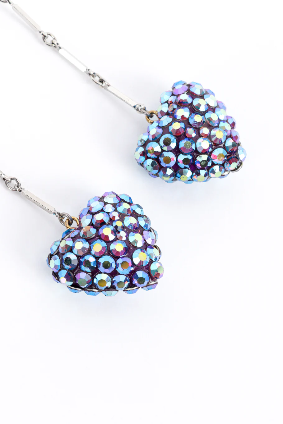 Long Crystal Heart Drop Earrings - Image 5