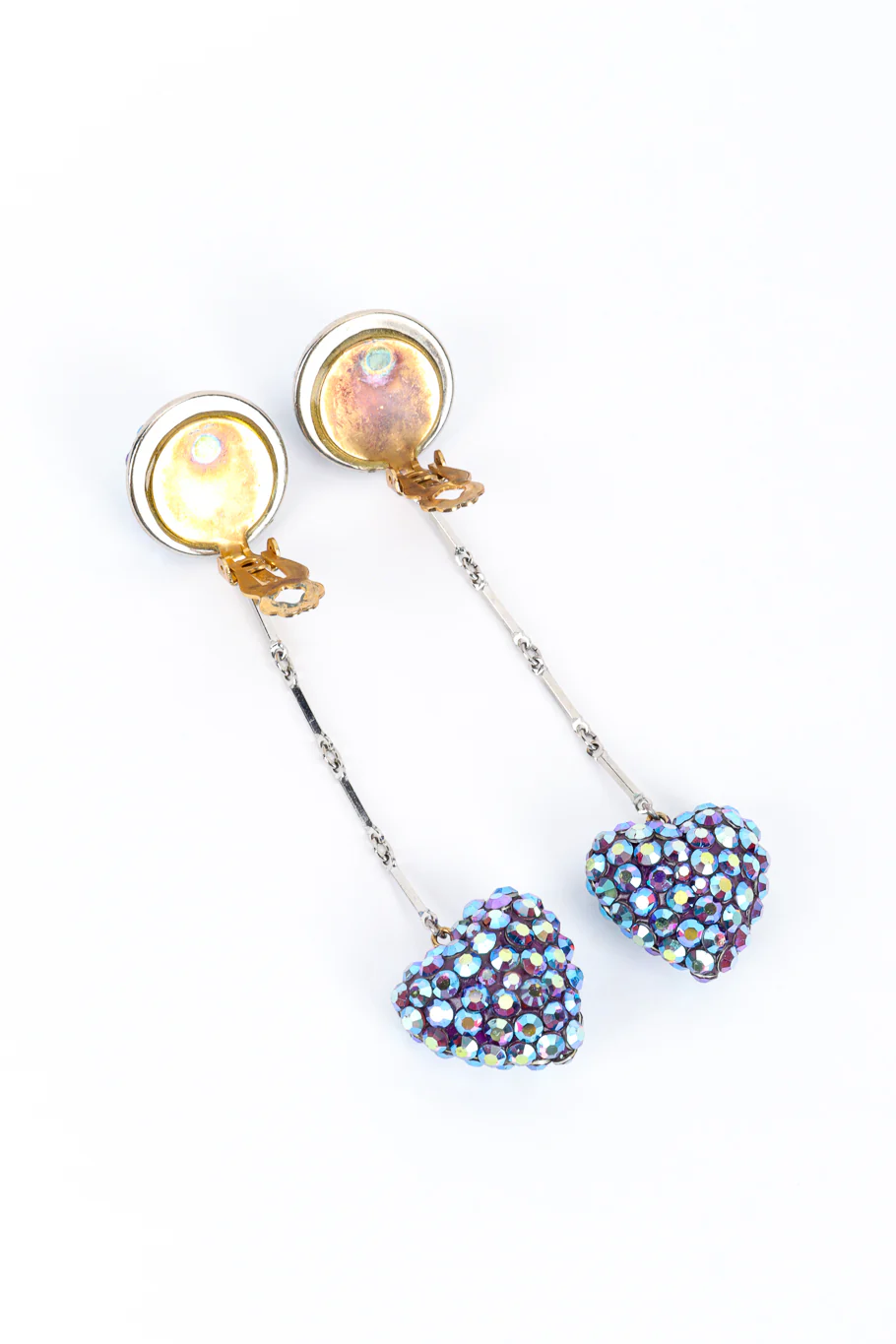 Long Crystal Heart Drop Earrings - Image 7