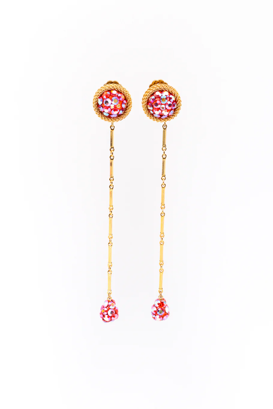 Long Crystal Teardrop Earrings
