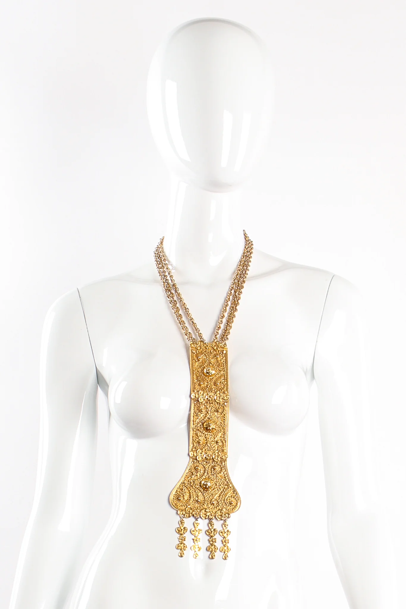 Long Filigree Plate Necklace II - Image 2