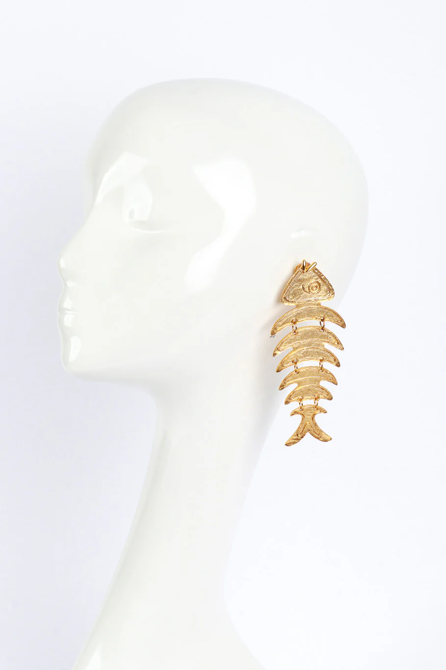 Long Fish Link Dangle Earrings - Image 2
