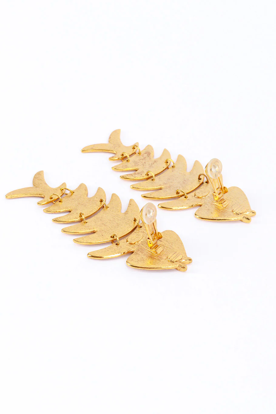 Long Fish Link Dangle Earrings - Image 4
