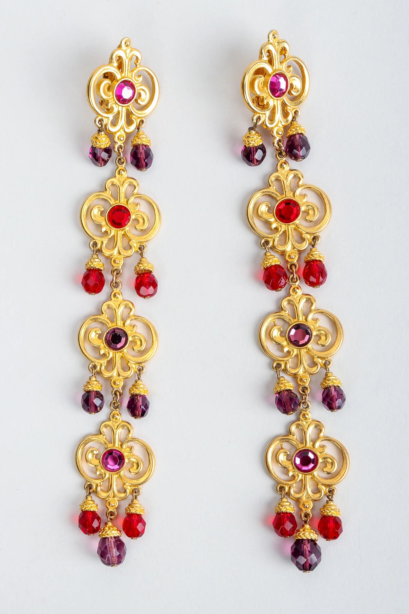 Long Flourish Drop Earrings - Image 3