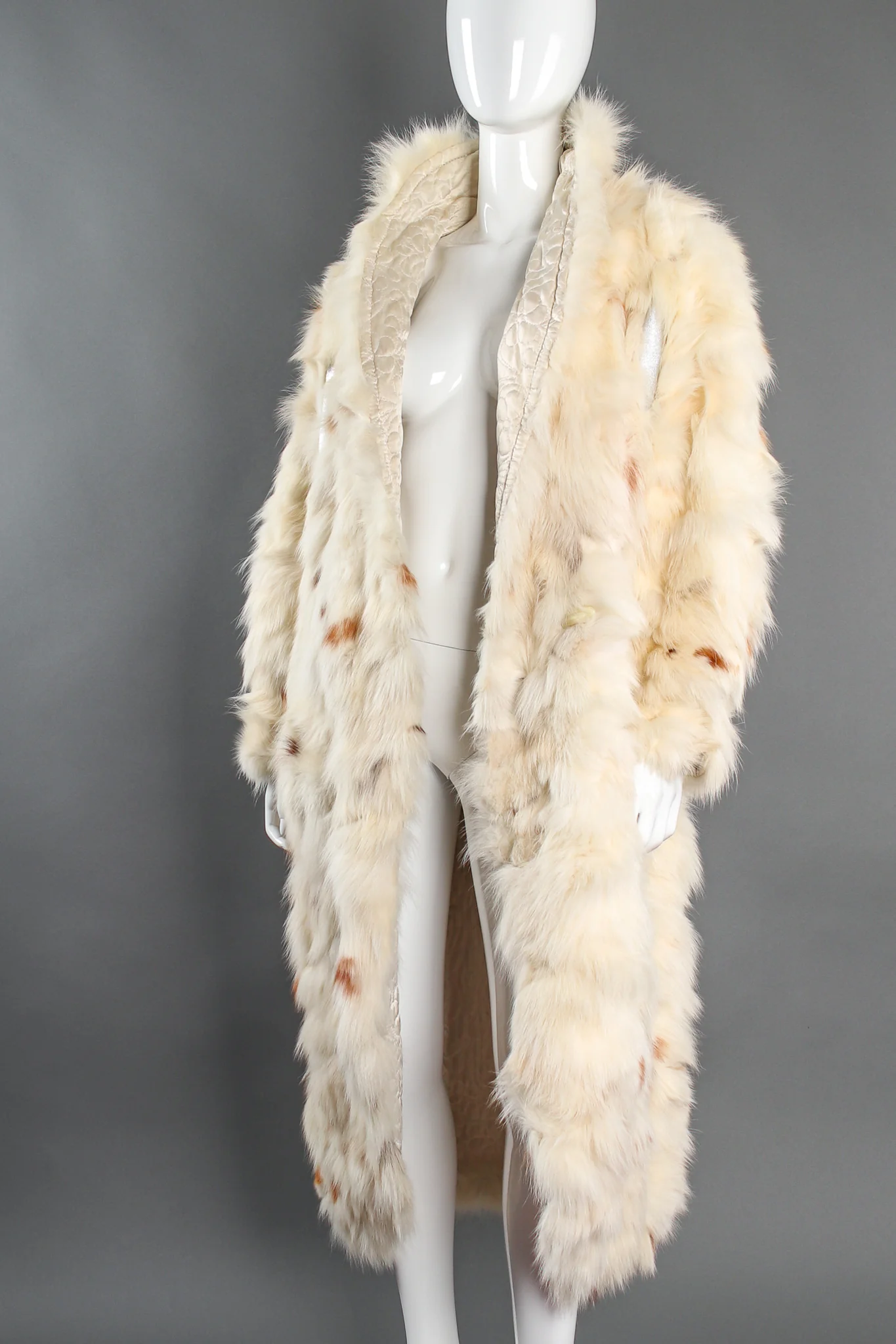 Long Fox Fur Cocoon Coat