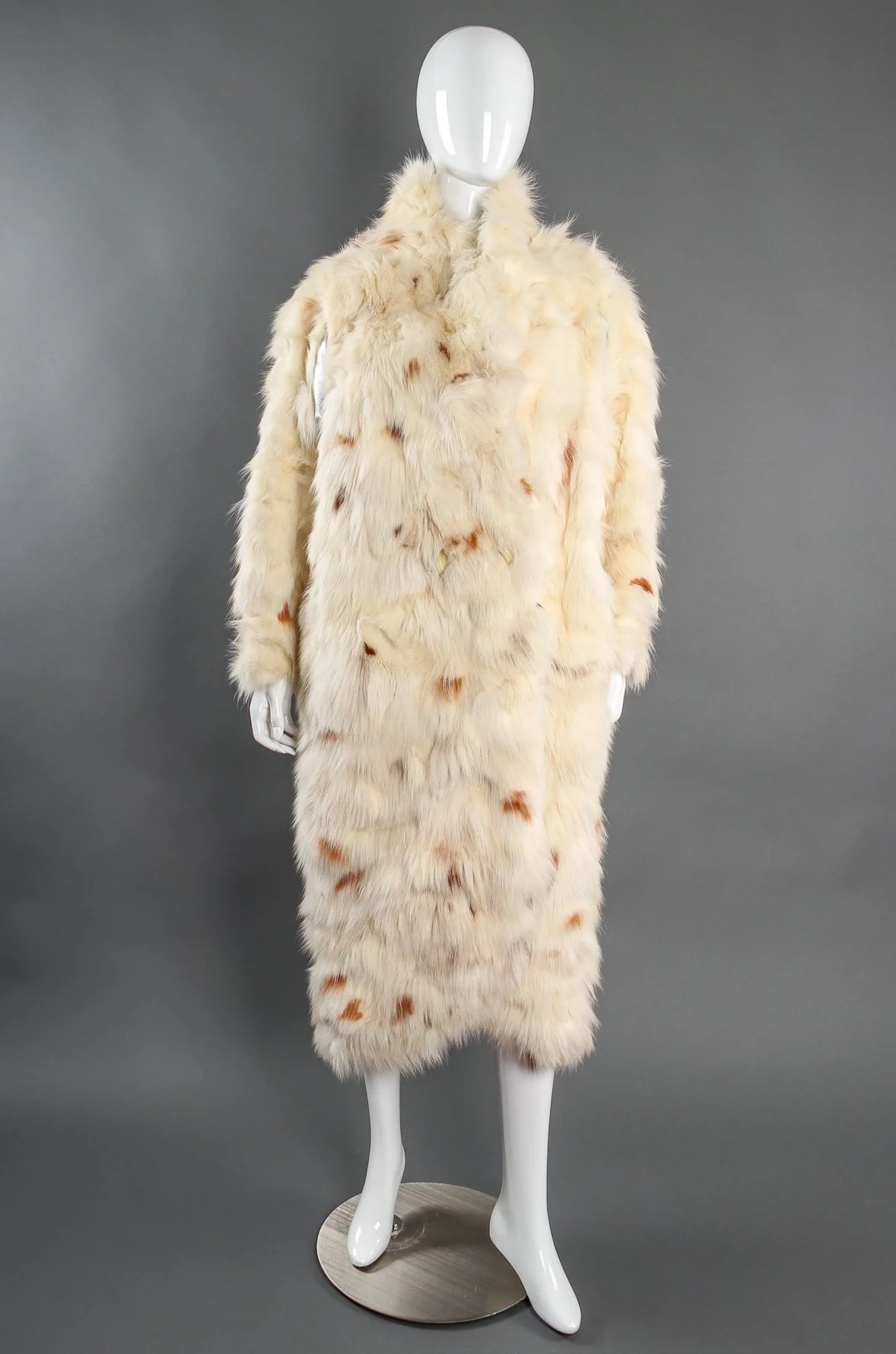 Long Fox Fur Cocoon Coat - Image 3