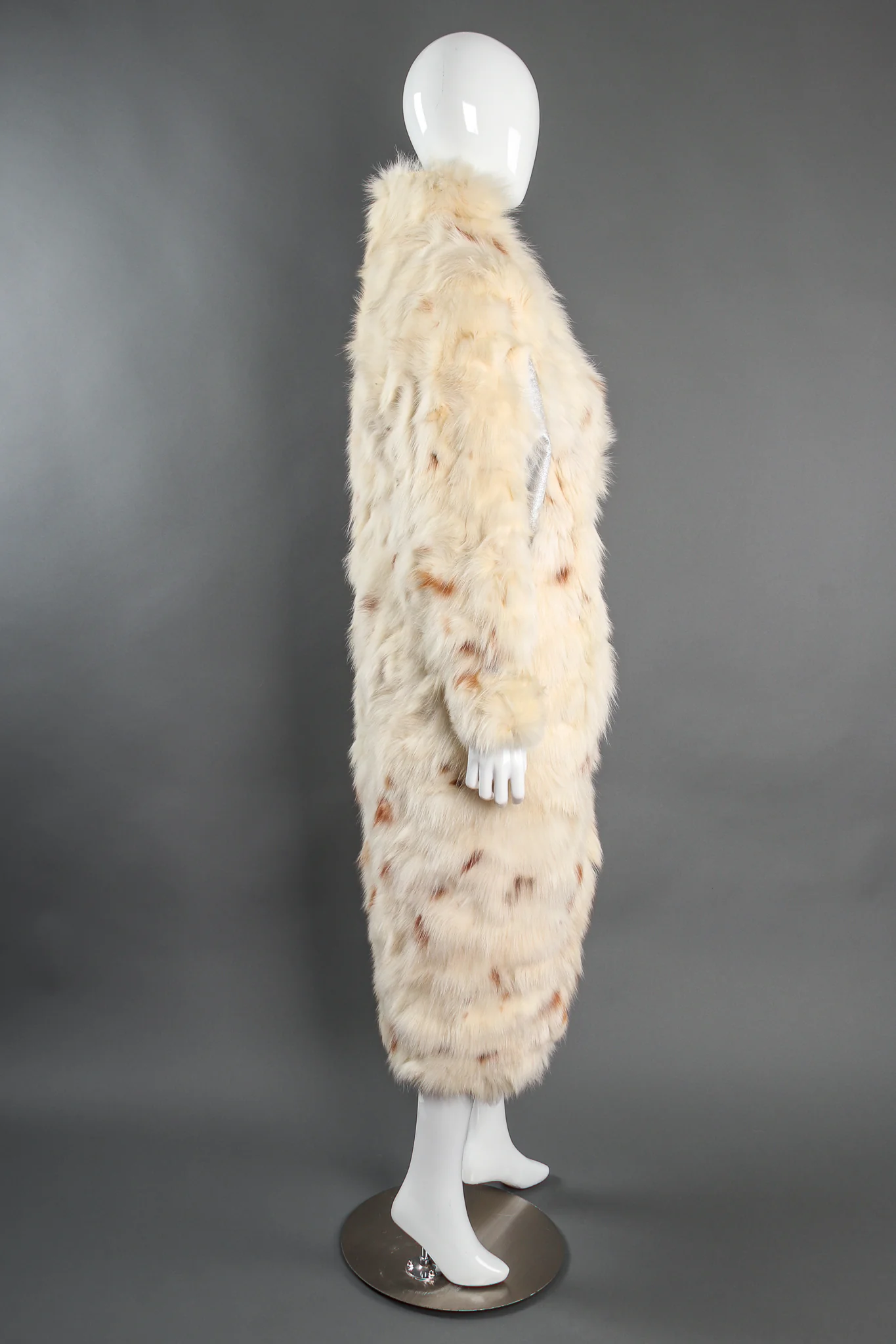 Long Fox Fur Cocoon Coat - Image 4