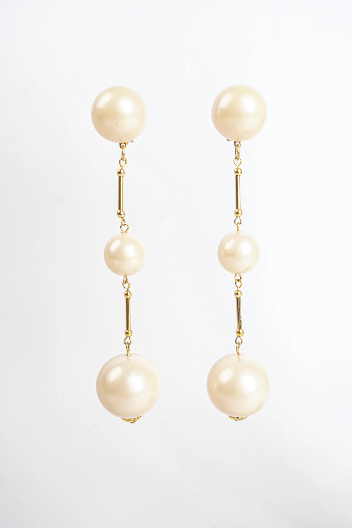 Long Pearl Drop Earrings - Image 4