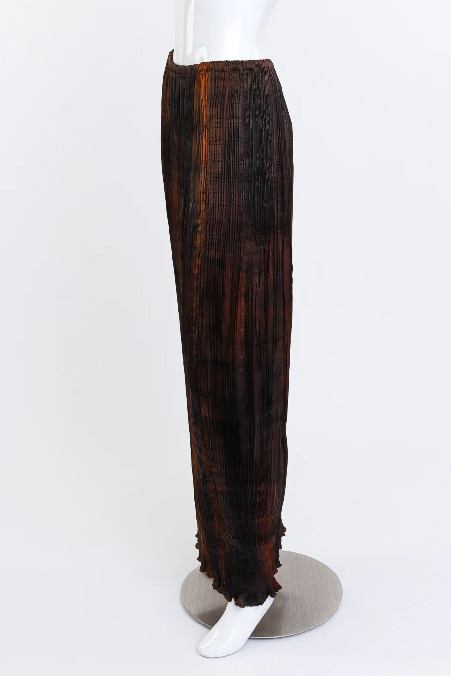 Long Pleated Silk Skirt - Image 3