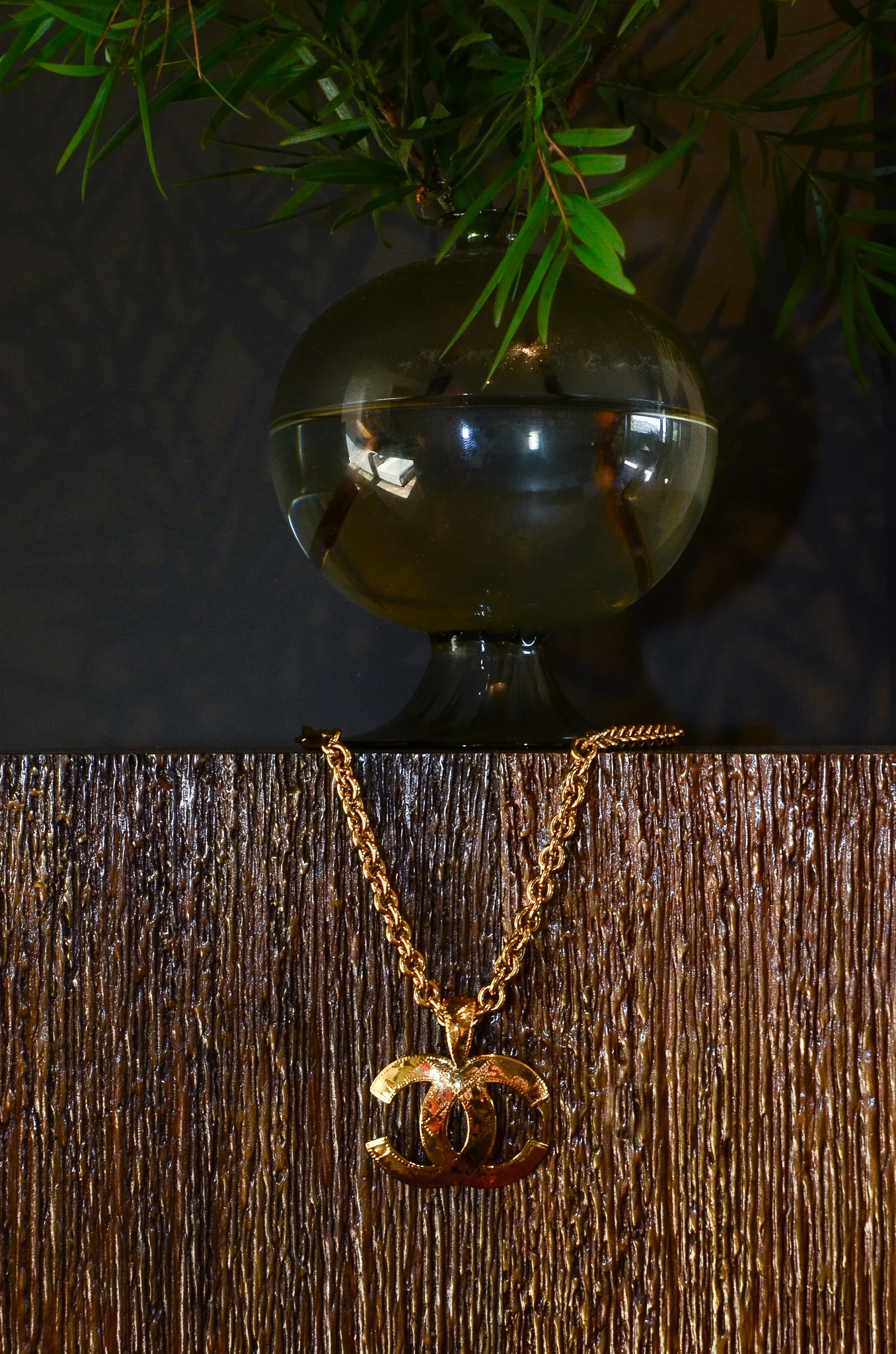 Long Quilted Interlocking CC Logo Pendant - Image 2