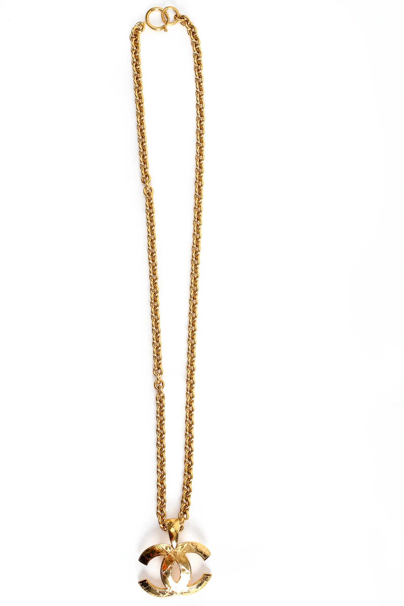 Long Quilted Interlocking CC Logo Pendant - Image 4