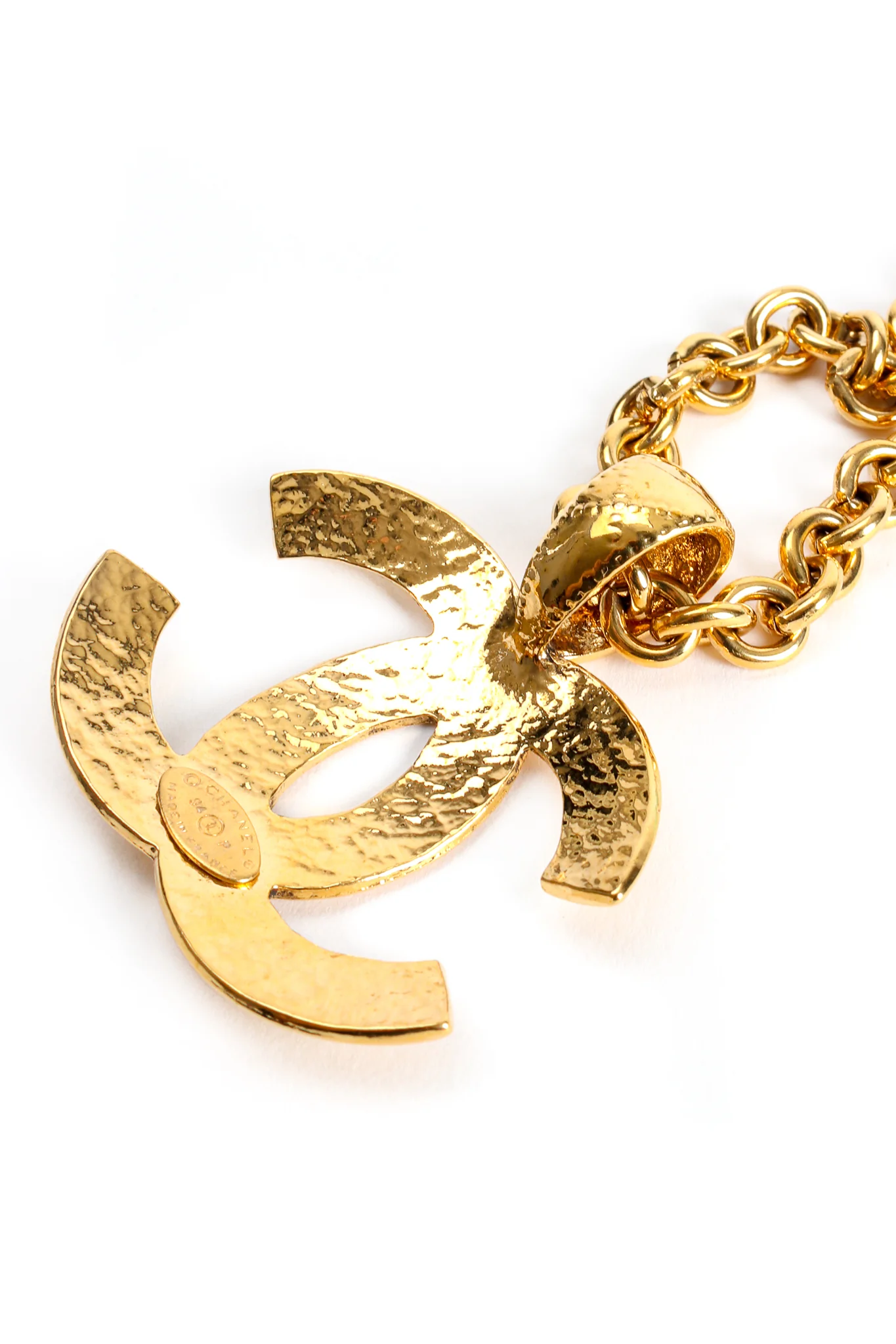 Long Quilted Interlocking CC Logo Pendant - Image 9