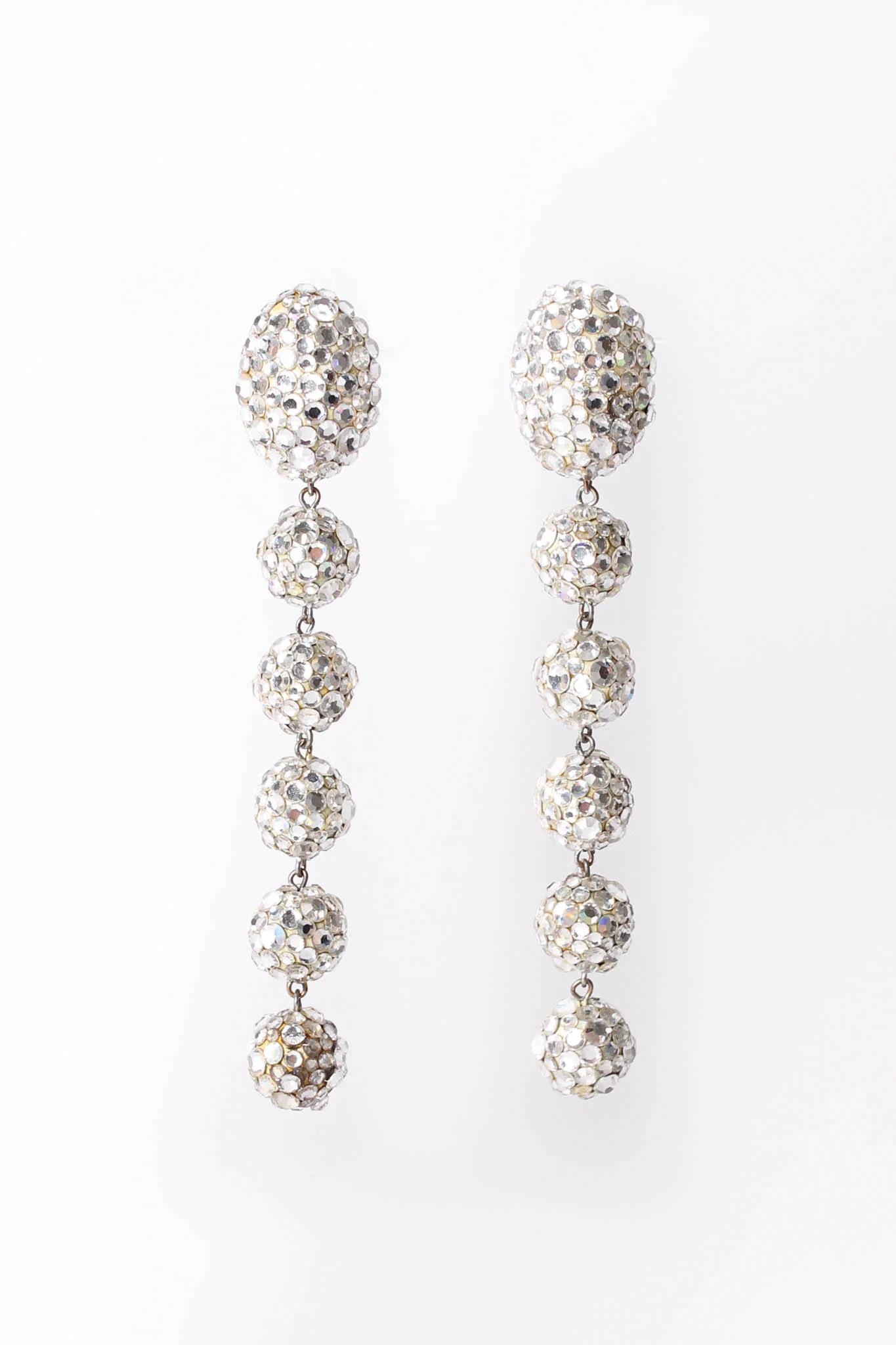 Long Rhinestone Ball Drop Earrings II