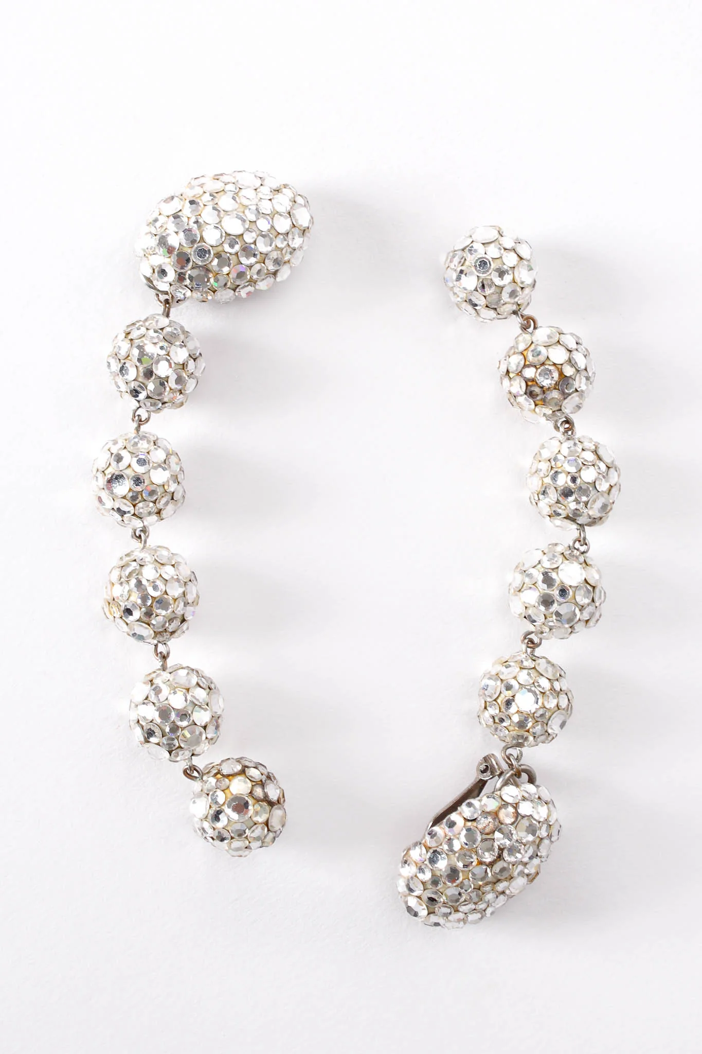 Long Rhinestone Ball Drop Earrings II - Image 4