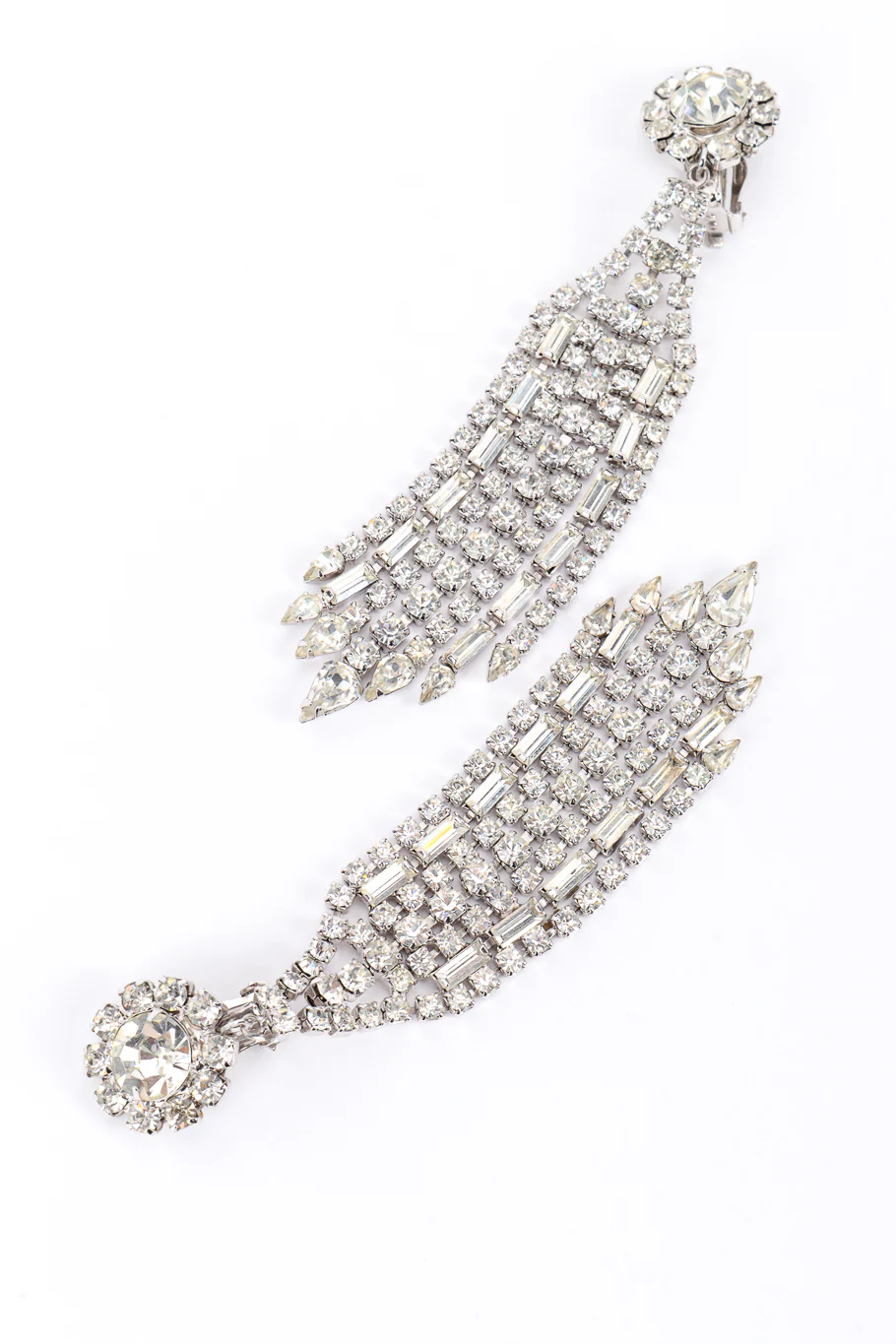 Long Rhinestone Fringe Earrings - Image 2