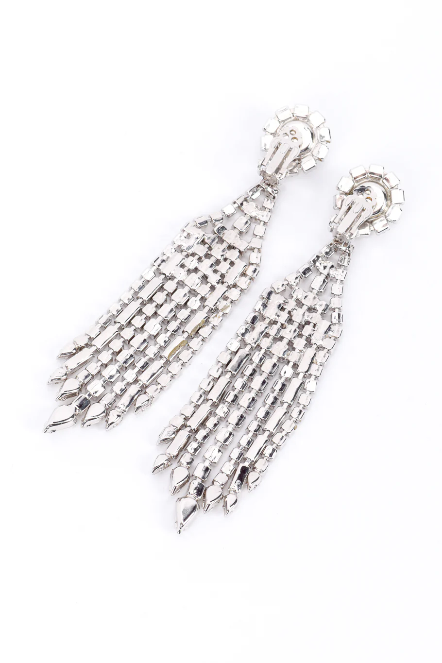 Long Rhinestone Fringe Earrings - Image 3