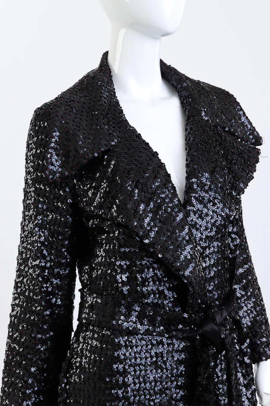 Long Sequin Trench Coat - Image 6
