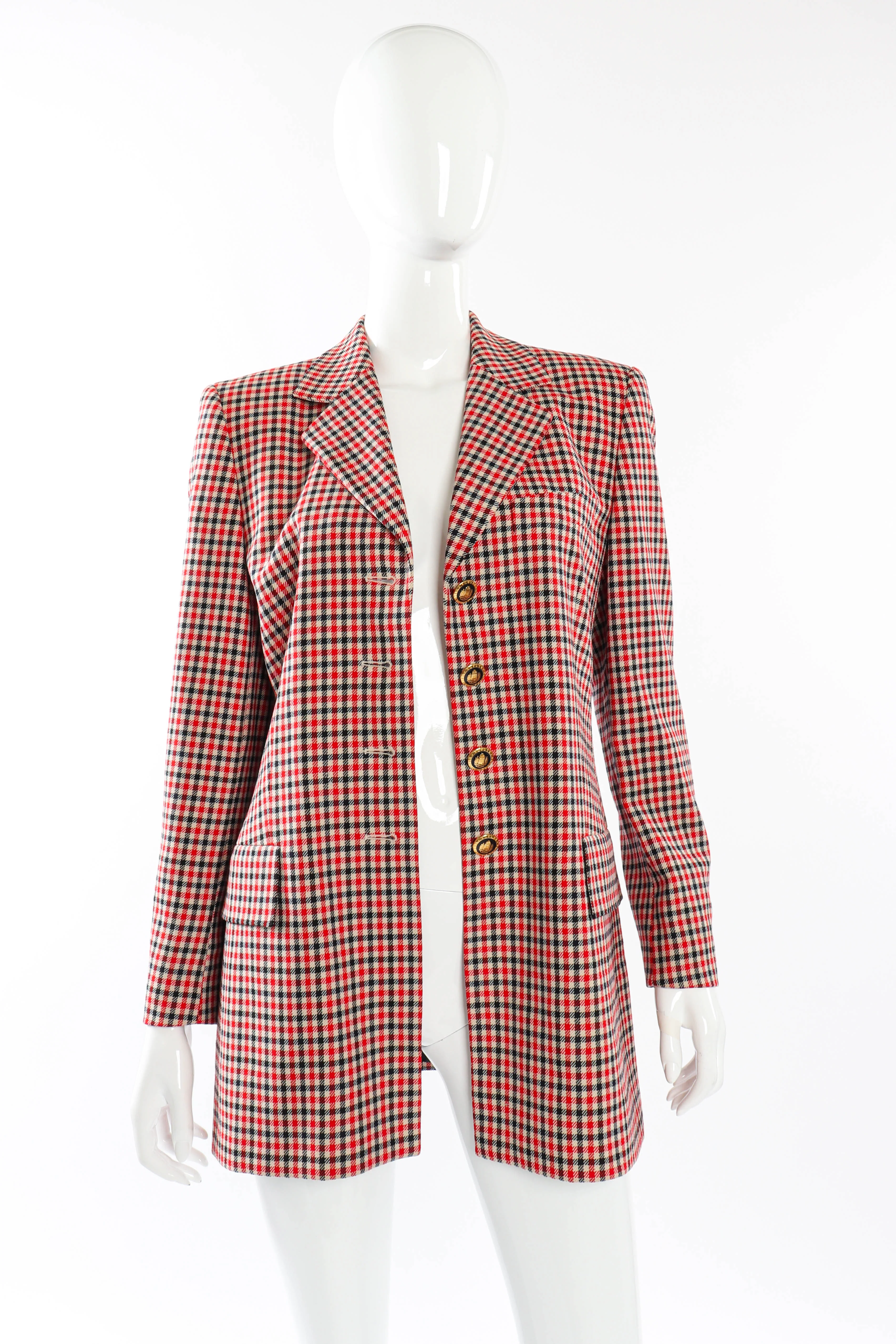Longline Checkered Blazer - Image 4
