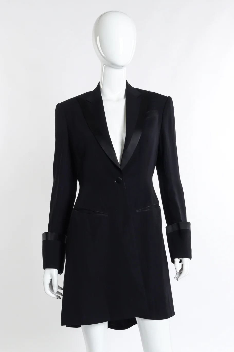 Longline Satin Trim Blazer