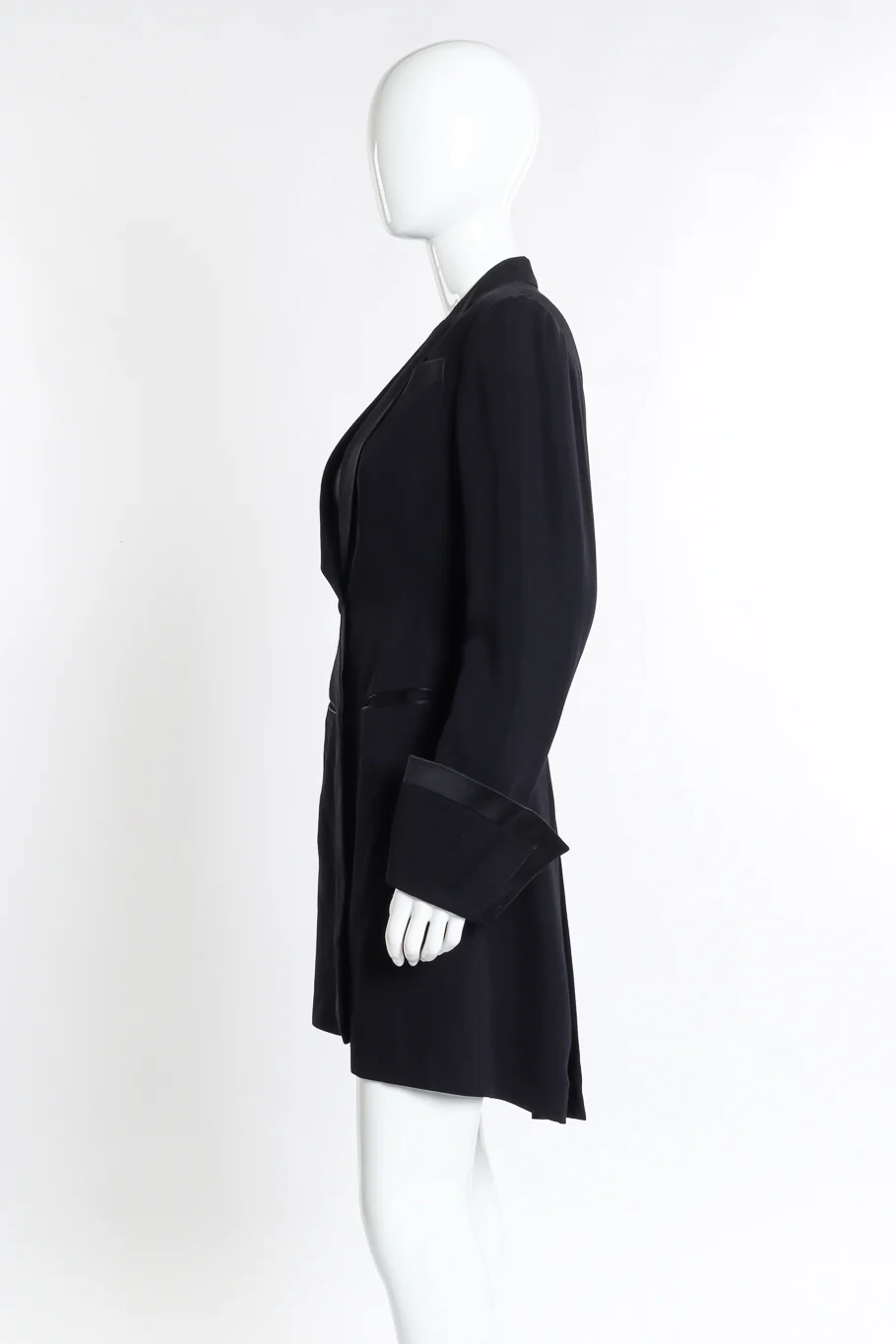 Longline Satin Trim Blazer - Image 2