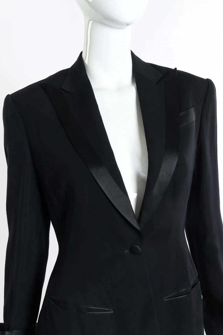 Longline Satin Trim Blazer - Image 4
