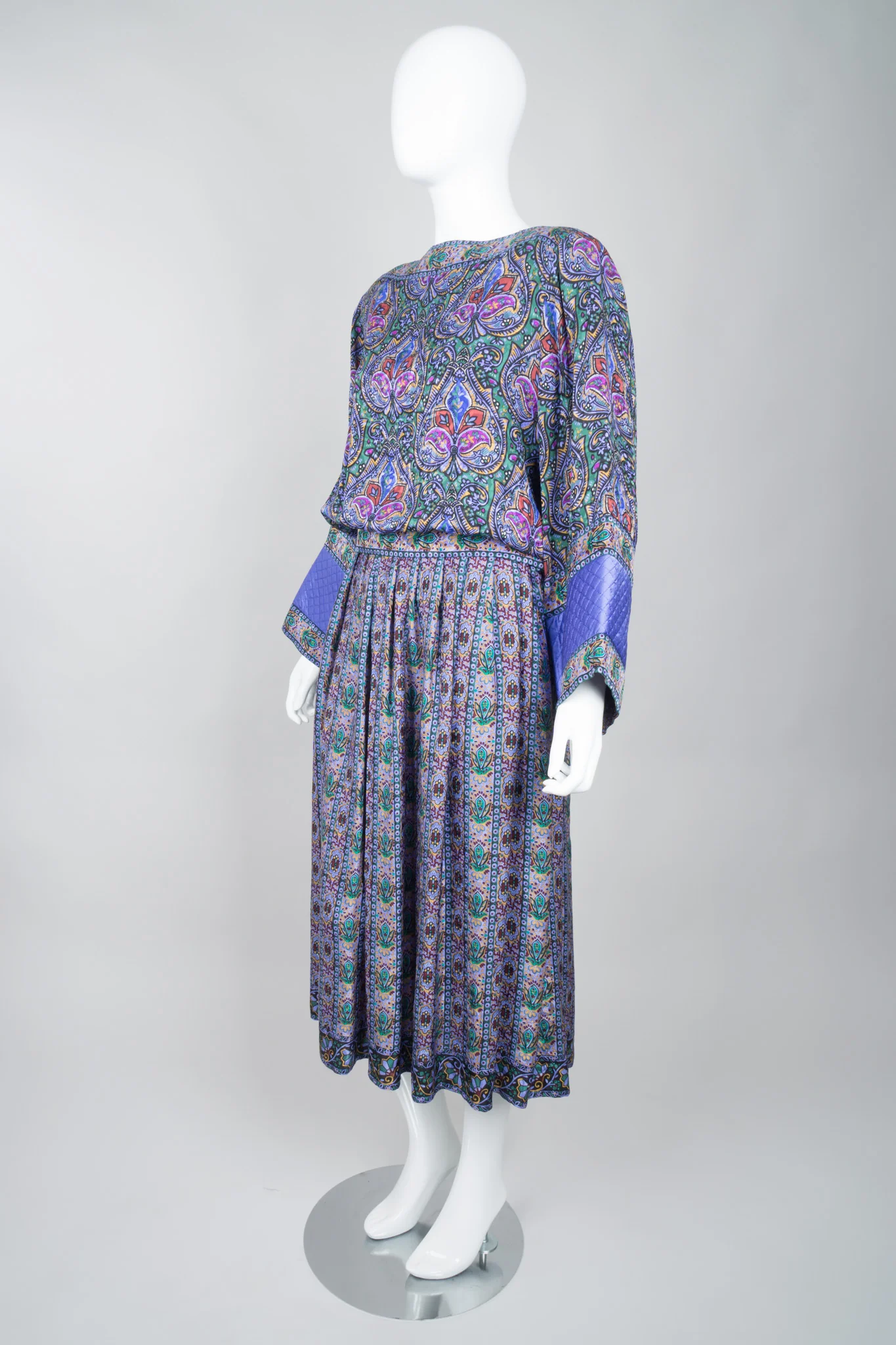 Lotus Print Blouse & Skirt Set - Image 3