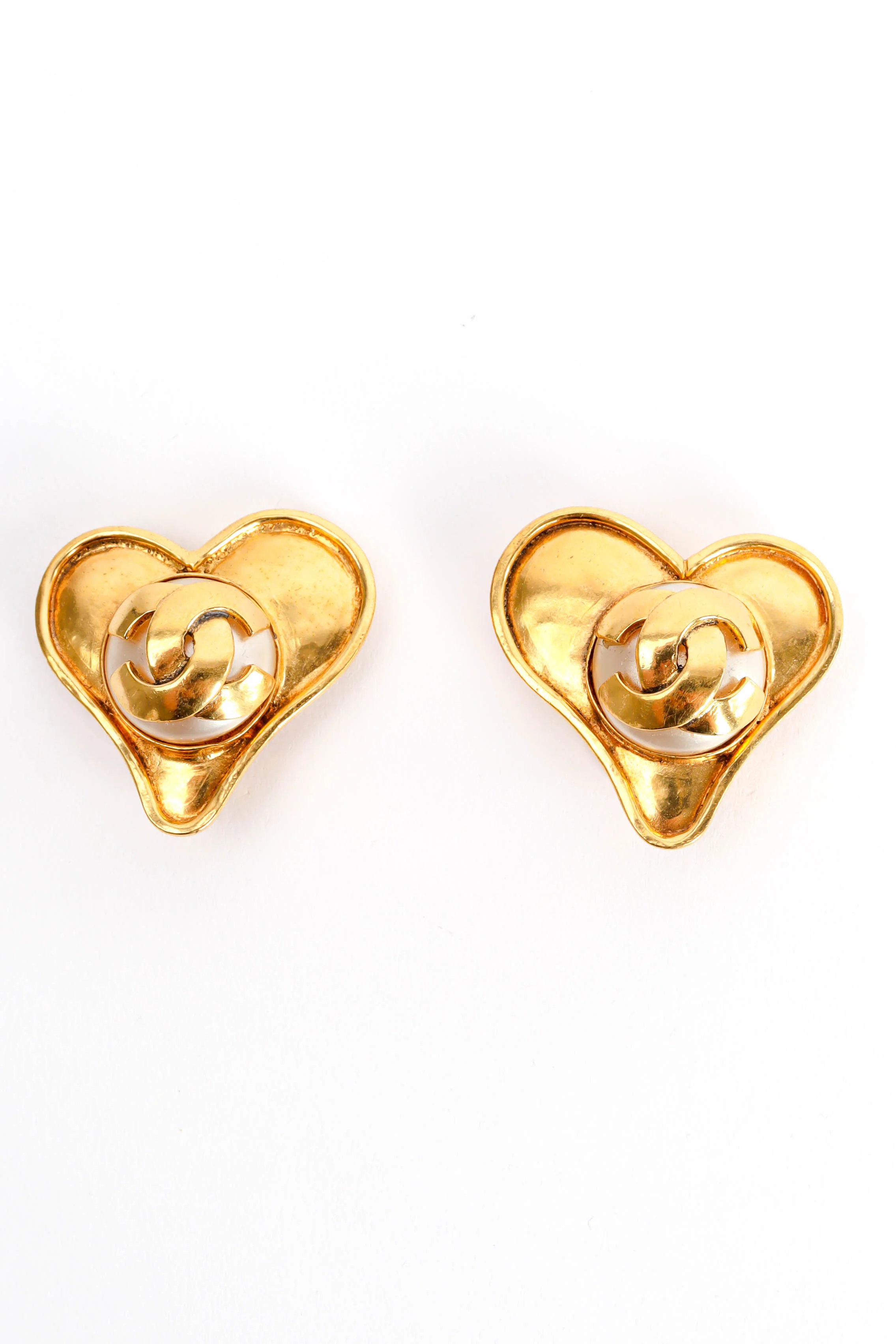 1995 Love CC Logo Pearl Earrings - Image 3
