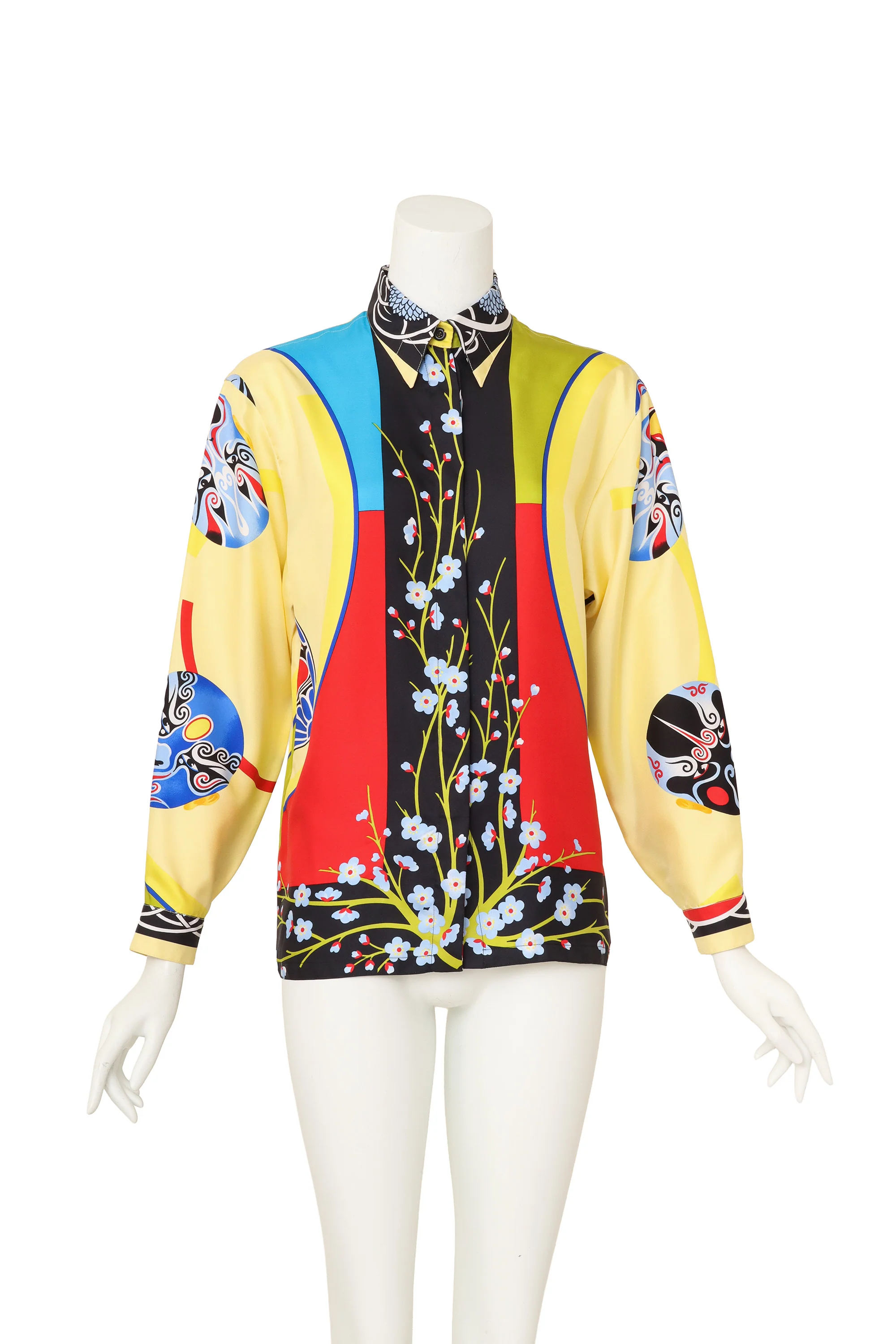 Mask Print Silk Shirt