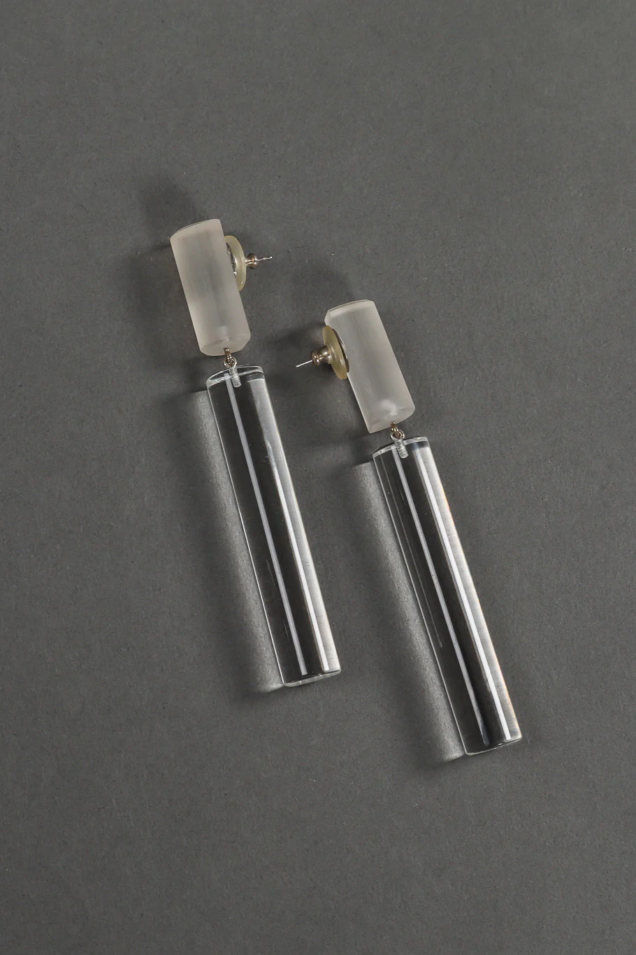 Lucite Barrel Drop Earrings