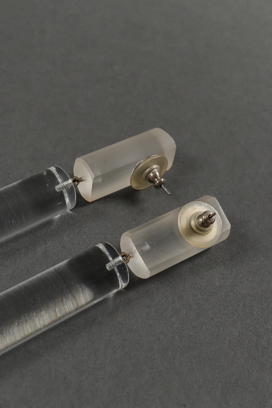 Lucite Barrel Drop Earrings - Image 3