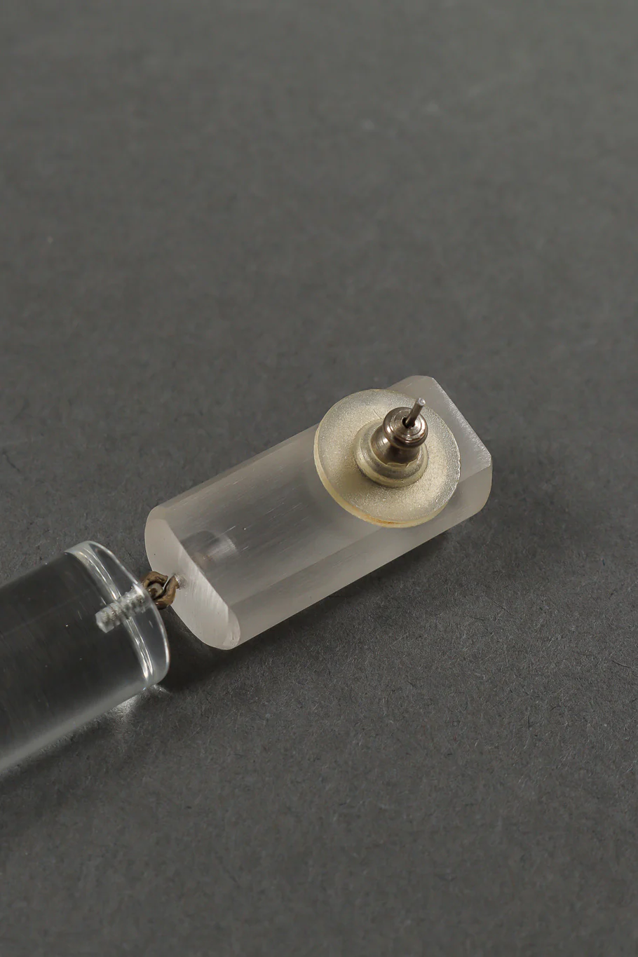 Lucite Barrel Drop Earrings - Image 4