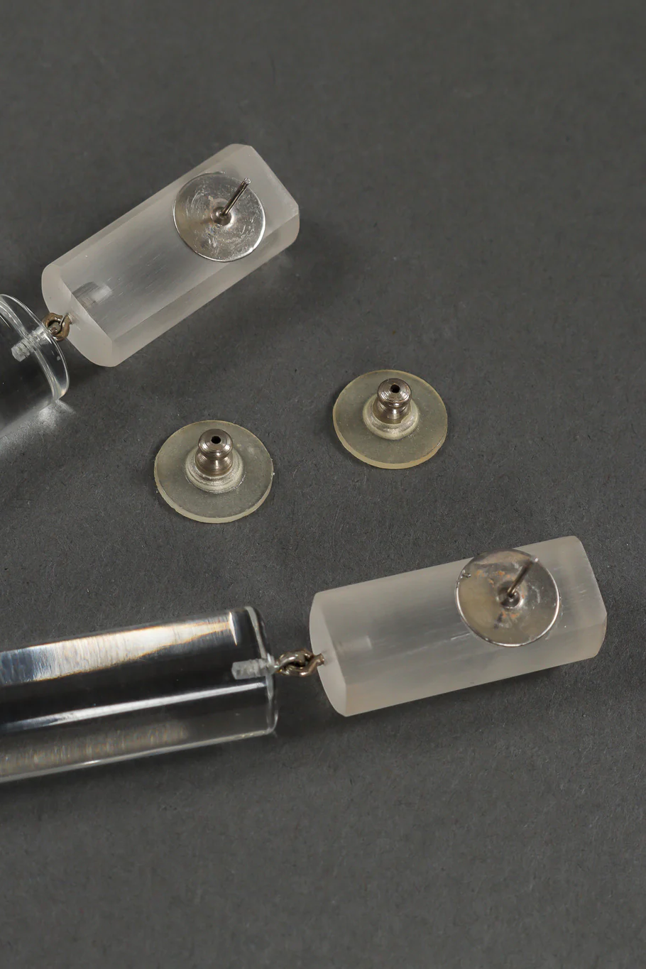 Lucite Barrel Drop Earrings - Image 6