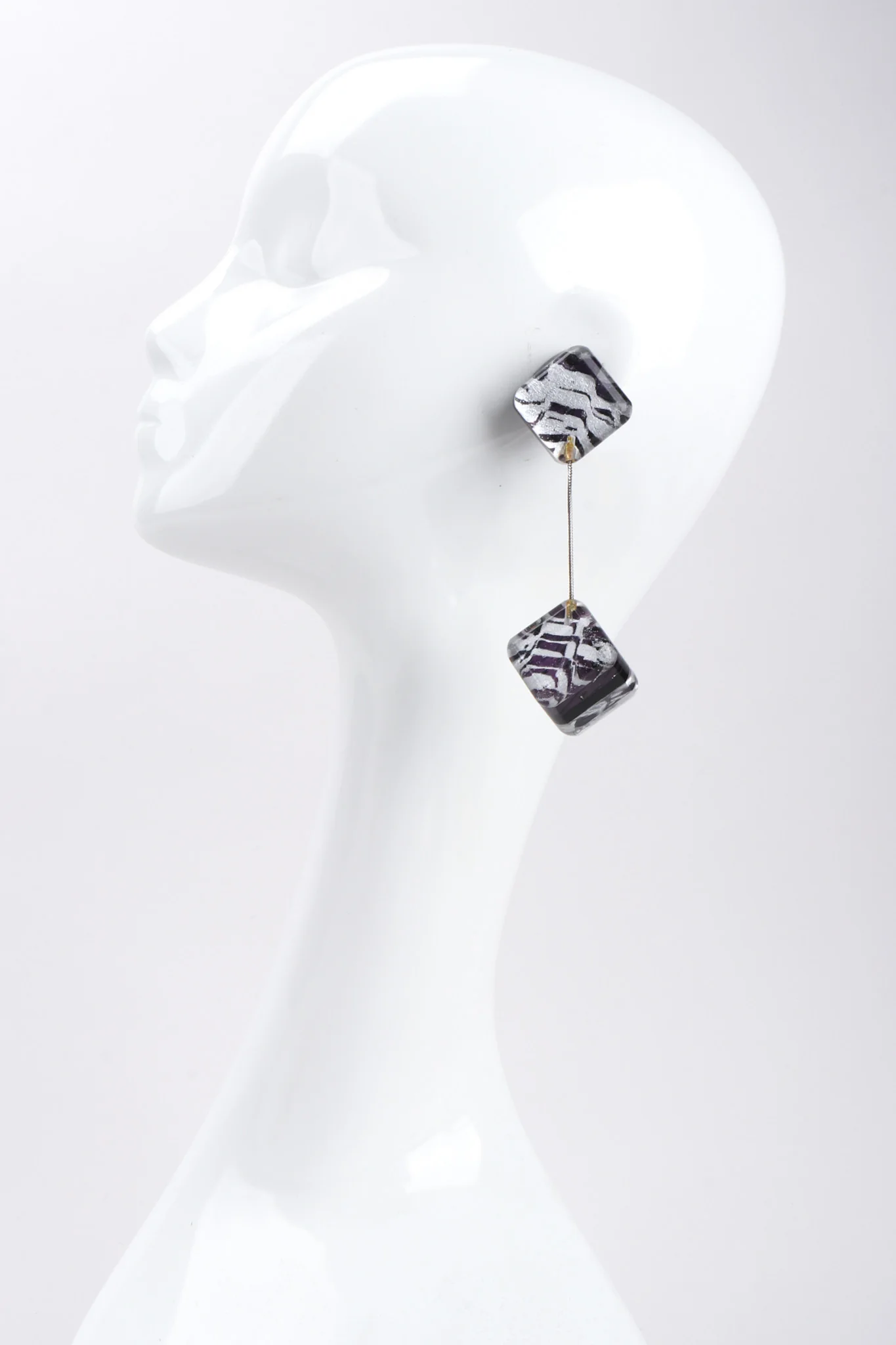 Lucite Cube Earrings