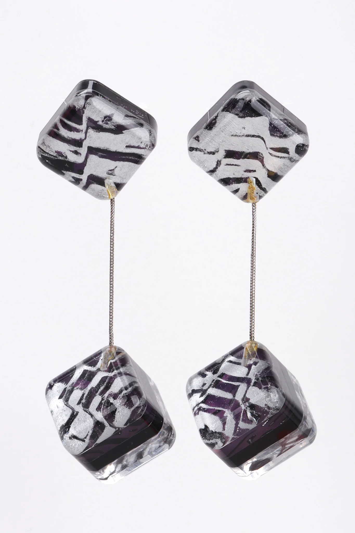 Lucite Cube Earrings - Image 2