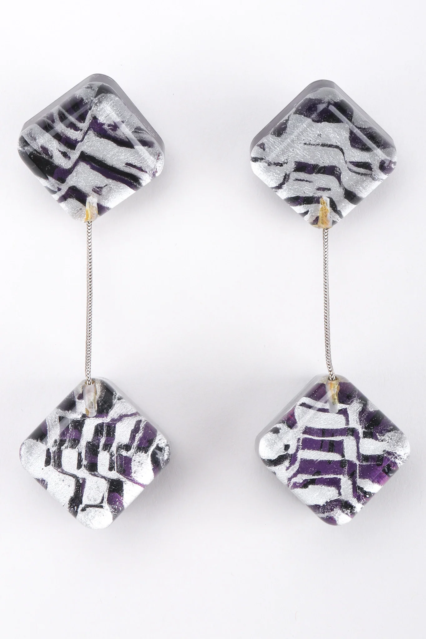 Lucite Cube Earrings - Image 3