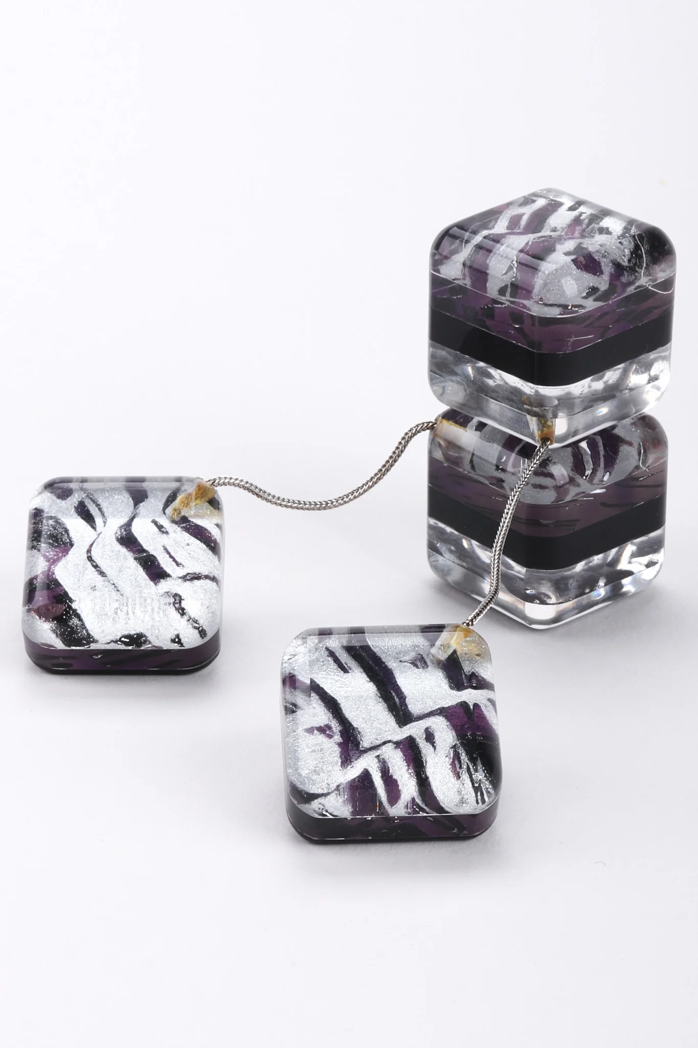 Lucite Cube Earrings - Image 4