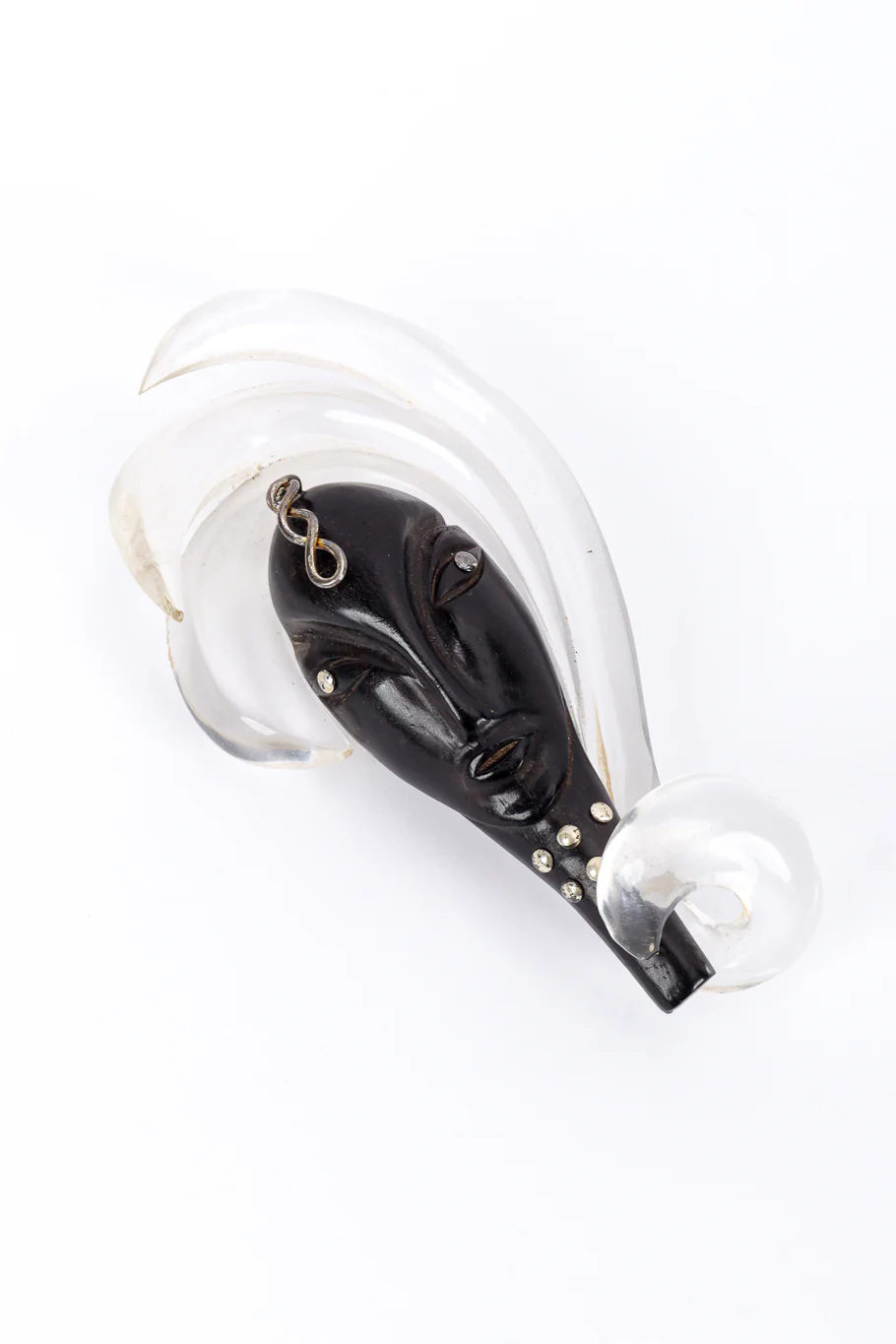 Lucite Plume Lady Brooch