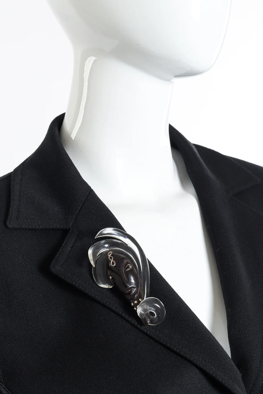 Lucite Plume Lady Brooch - Image 2