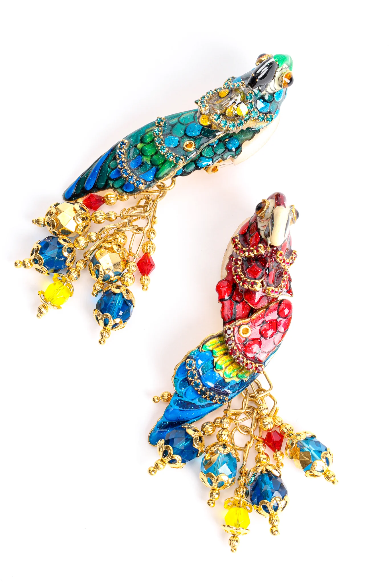 Macaw Parrot Bead Dangle Earrings