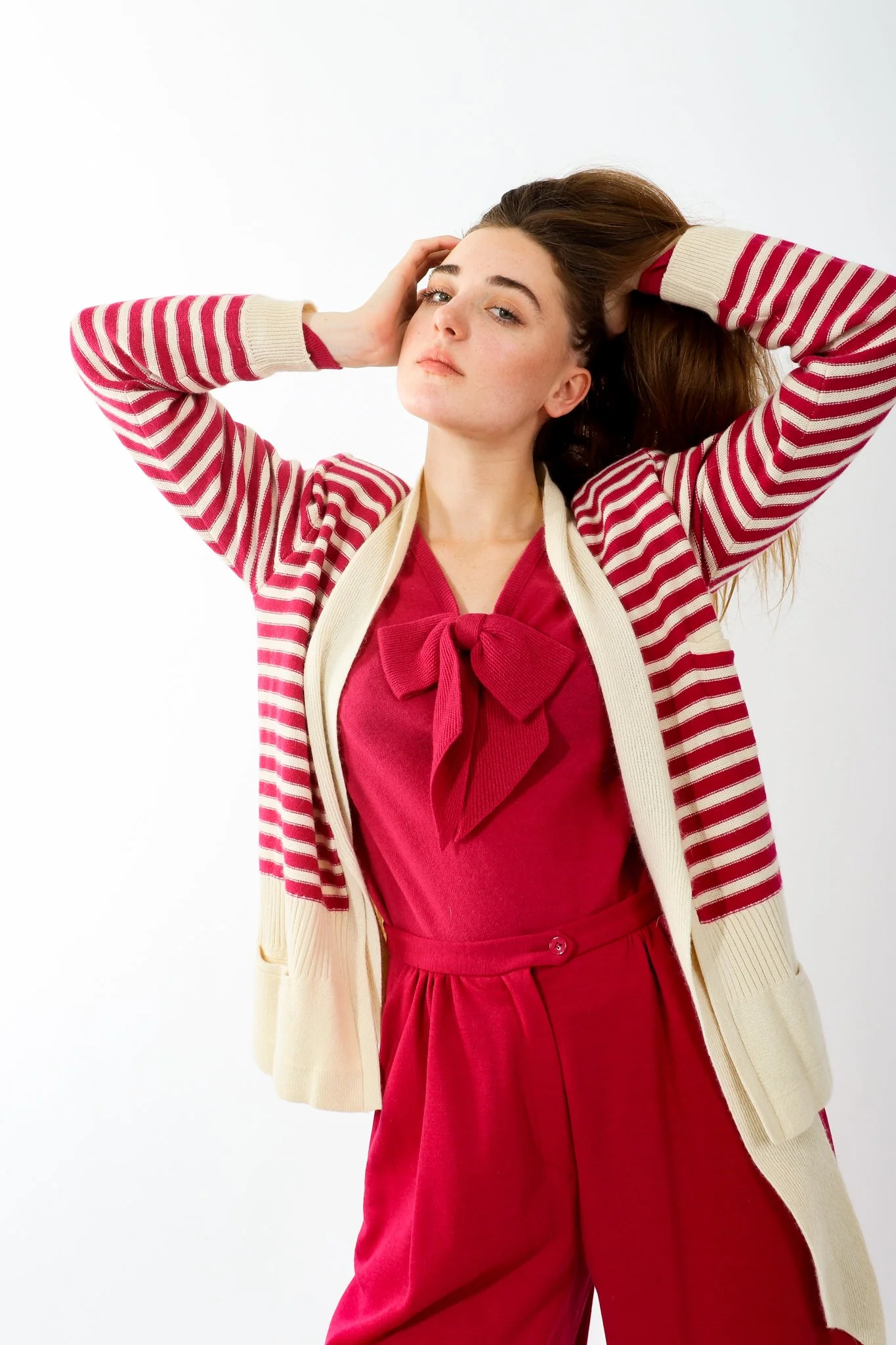 Magenta Knit Sweater & Skort Set - Image 2