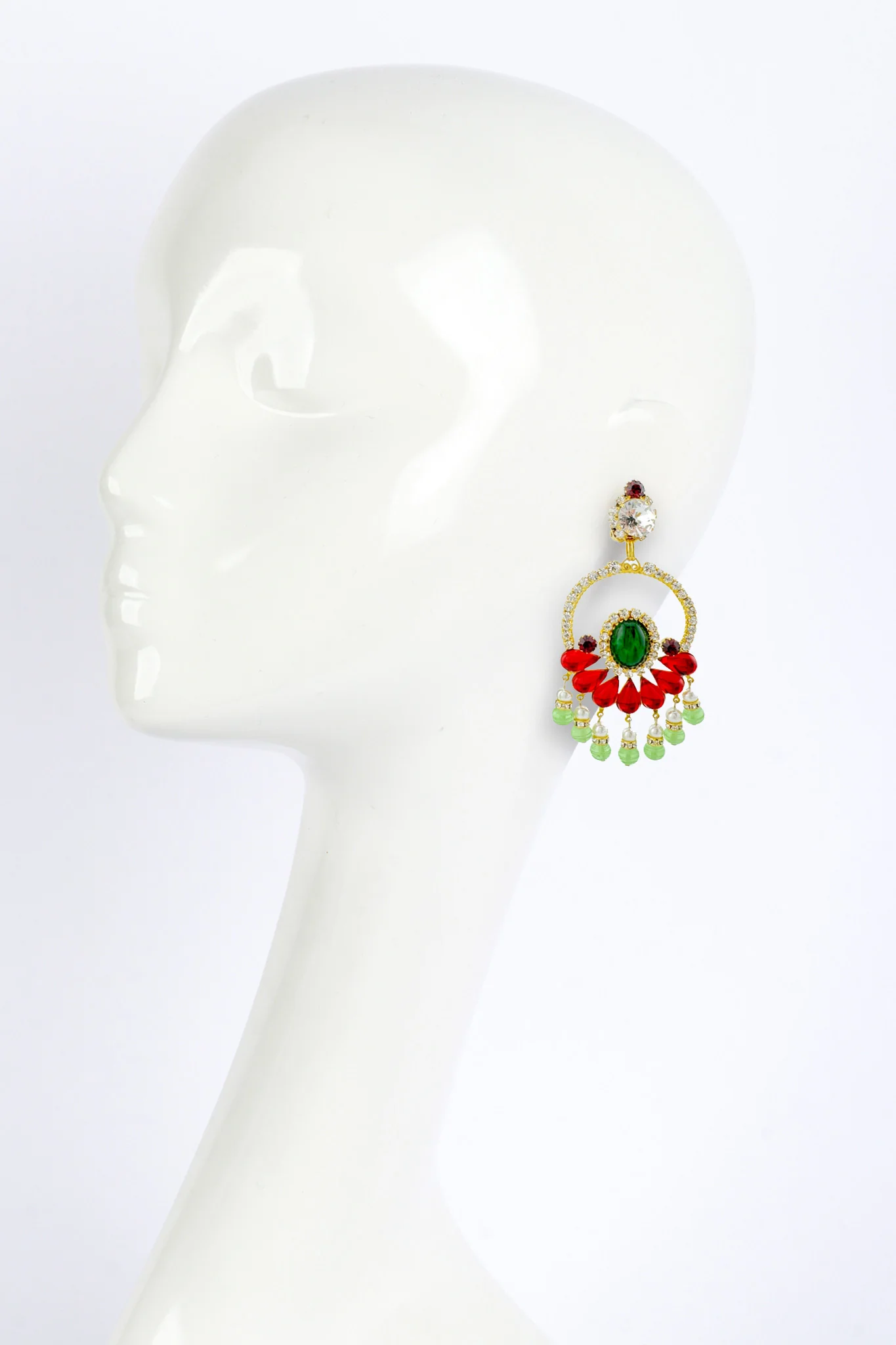 Maharaja Stone Dangle Earrings - Image 2
