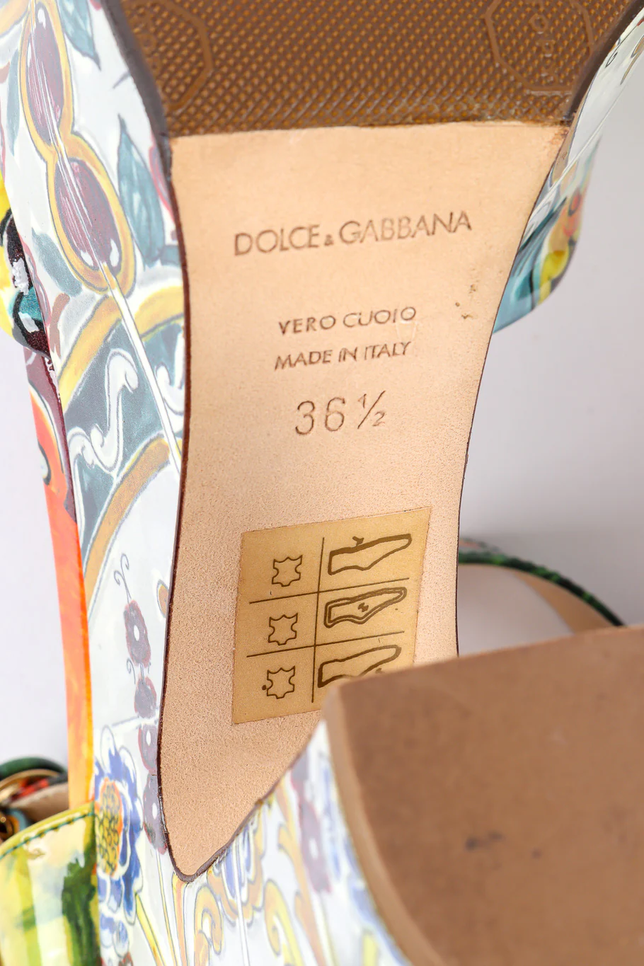 Majolica Print Platform Peeptoe Sandals - Image 10